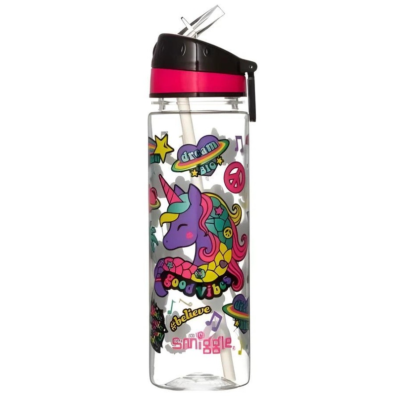 SMIGGLE Express Water Drink Bottle with Flip Top Spout. Unicorn Print