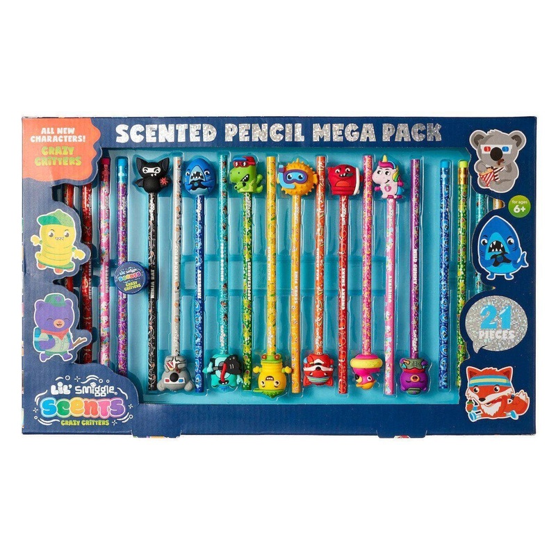SMIGGLE Lil’ Scent Crazy Critters Scented Pencil Mega Pack X21