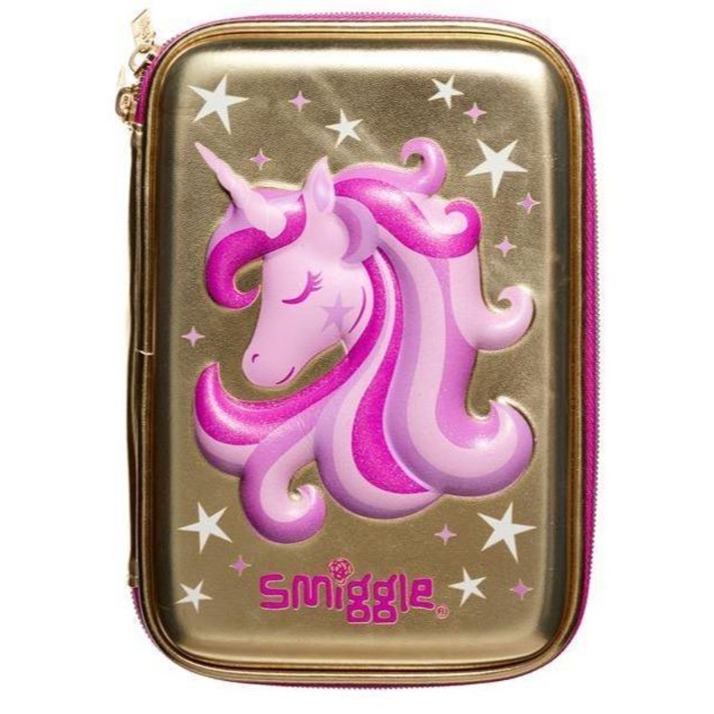 SMIGGLE Gold Hardtop Pencil Case – Gold