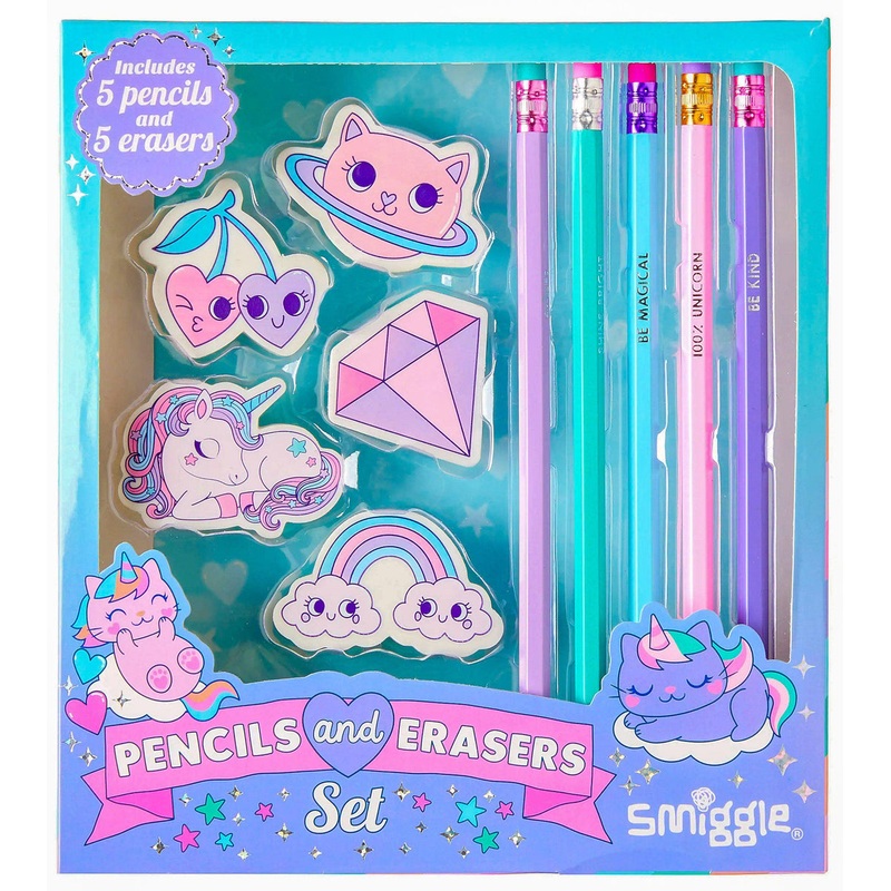 SMIGGLE Pencils And Erasers Set Gift Box