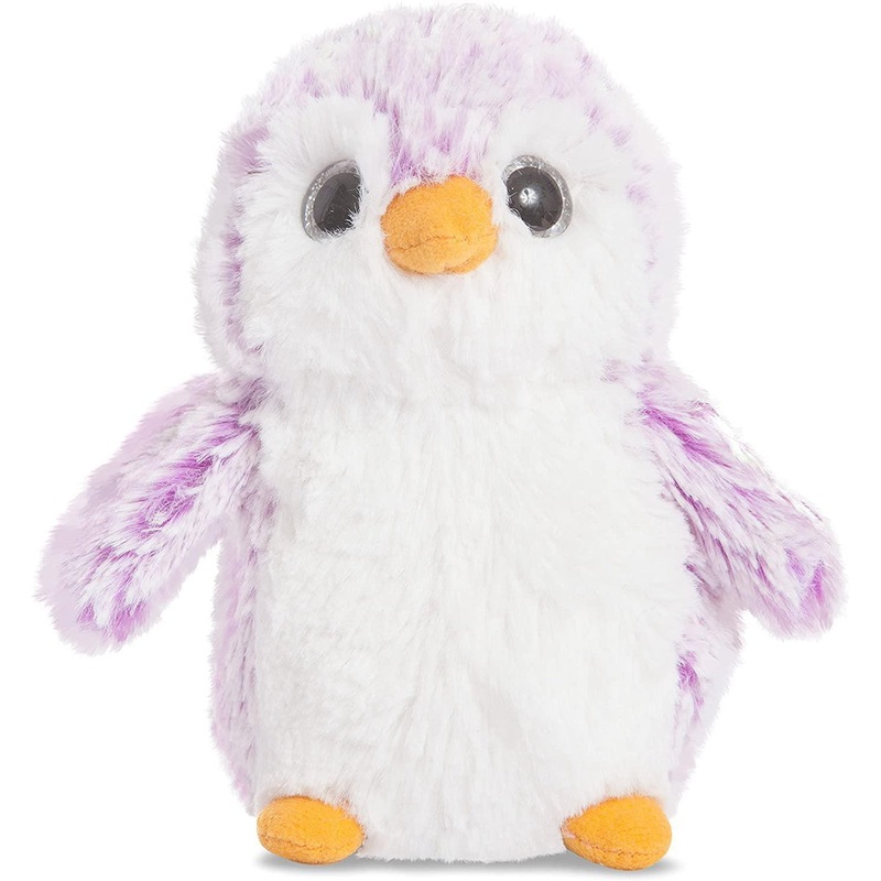 AURORA 73889 Pompom Penguin Plush 15cm – Purple/White