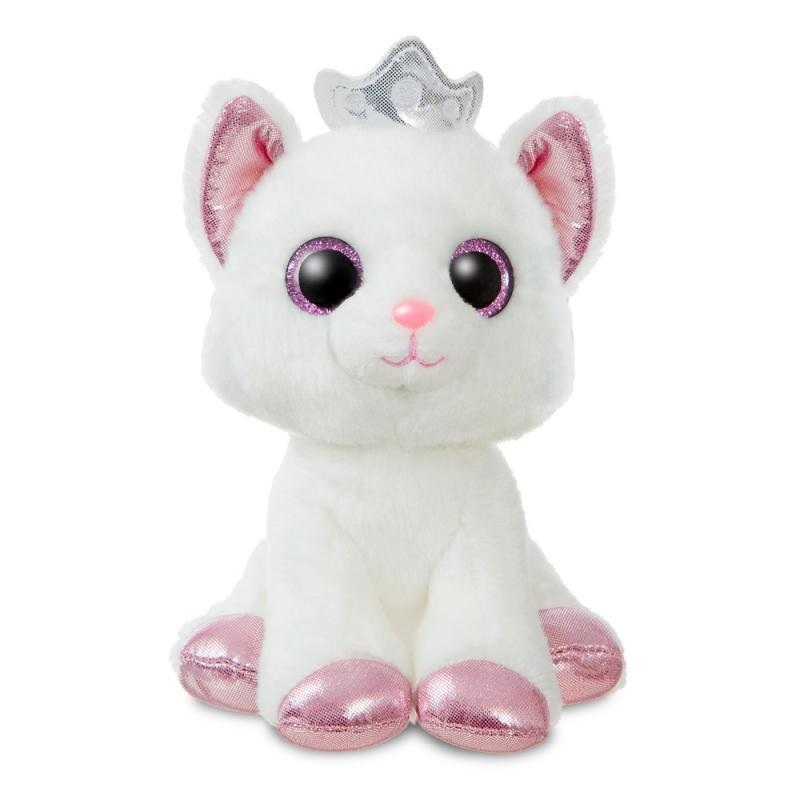 AURORA Duchess White Cat with Crown Plush 17cm