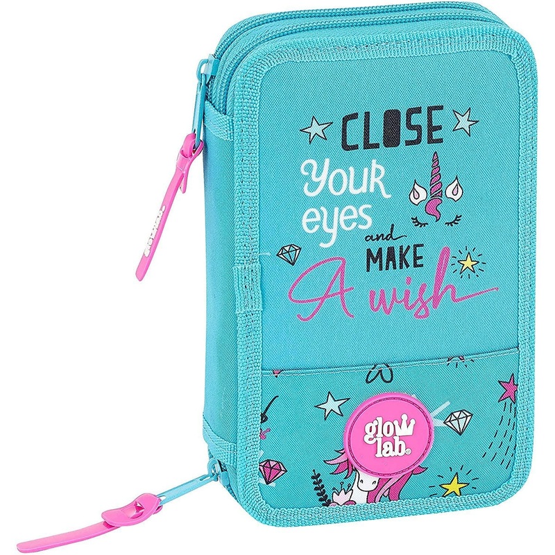 Glowlab Dreams Double Pencil Case Set With 28 Pieces
