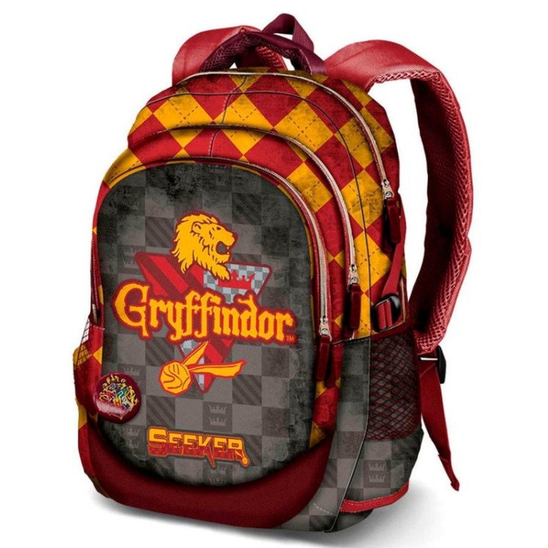 Harry Potter Quidditch Gryffindor Backpack 44cm USB Port + Badge