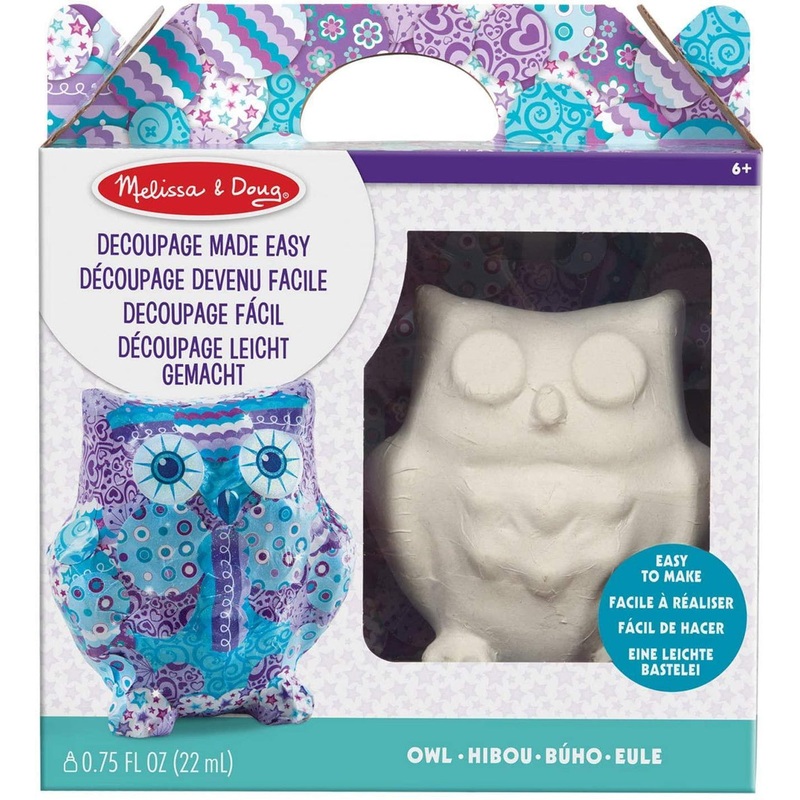 Melissa & Doug 40306 Decoupage Made Easy Owl Paper Mache Craft Kit