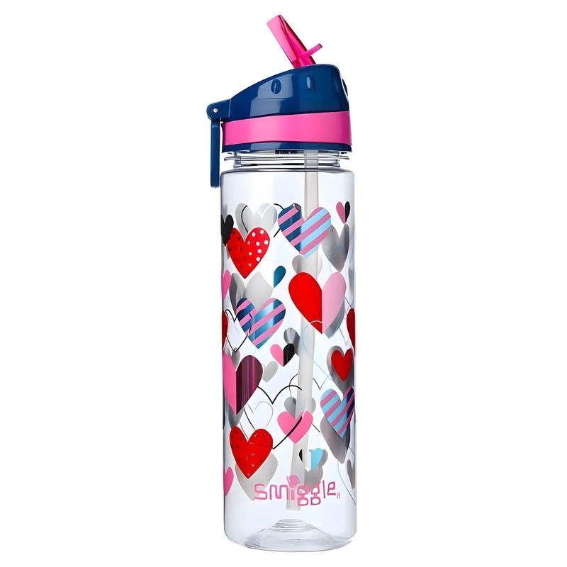 SMIGGLE Faves Drink Up Straight Water Bottle – Navy