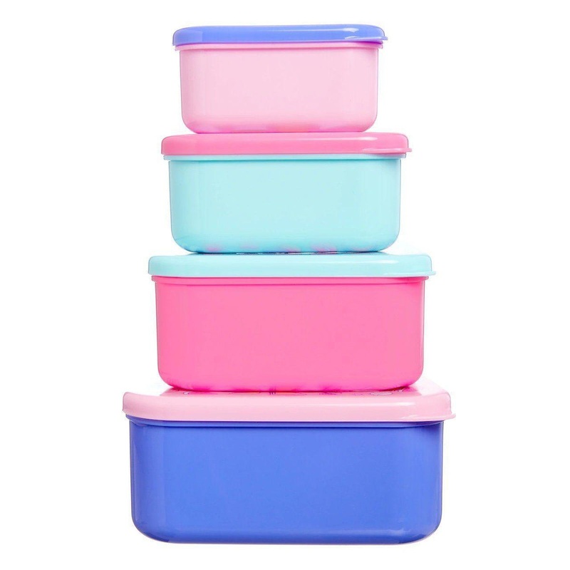 SMIGGLE Happy Snack N Stack Containers x 4 – Pink