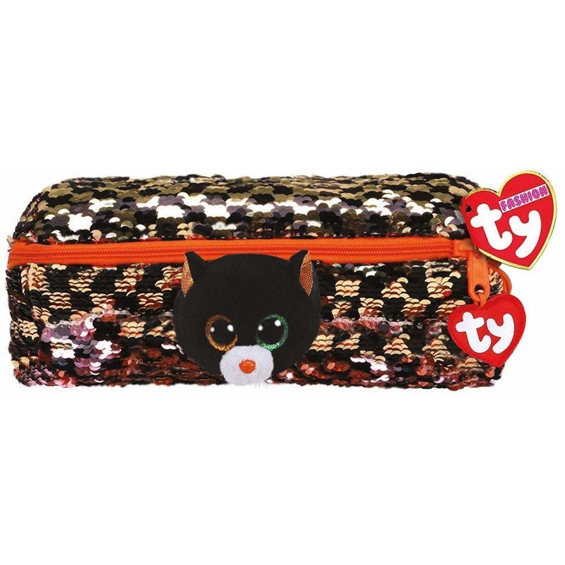 Ty Shadow Le Chat Soft Toy Sequins Pencil Case 20 cm