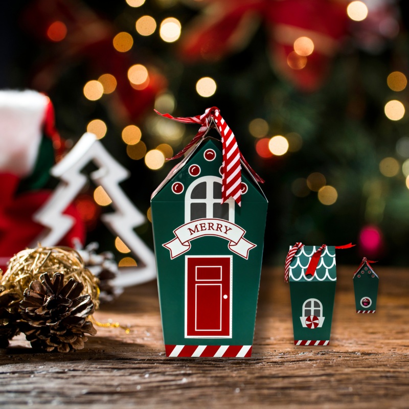 Christmas Assorted Candies. House Style. Size Medium. Green