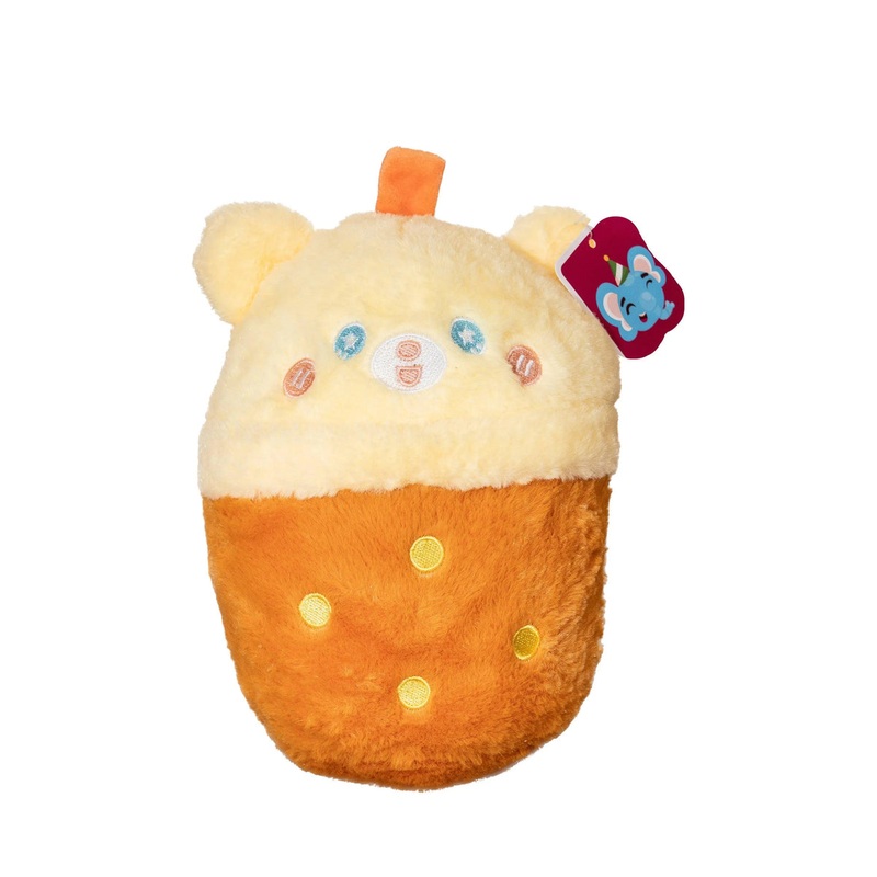 Cute Animal Milk Tea Cup Plush 21cm – Cream