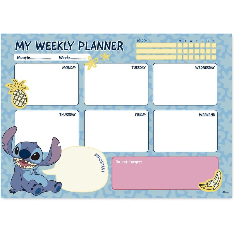 Disney Stitch Tropical A4 Weekly Planner