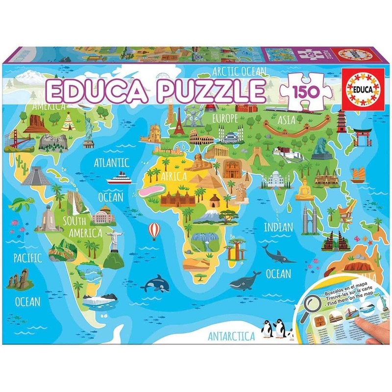Monuments World Map 150 Puzzle