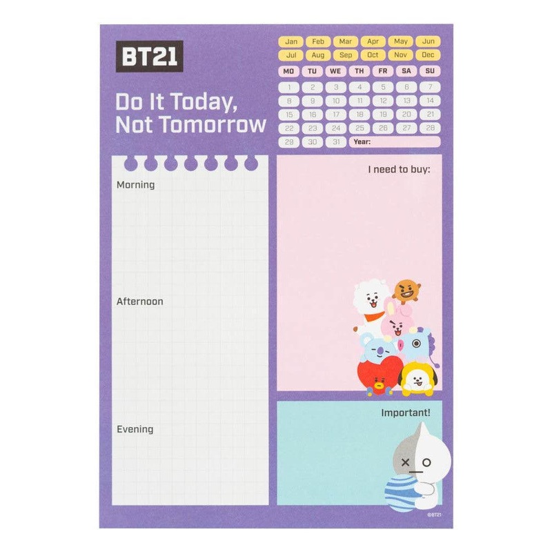 BT21 Weekly Planner A5