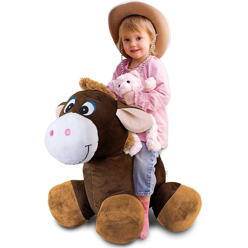 Inflate-A-Mals Inflatable 2-Inch Ride-On Horse Brown