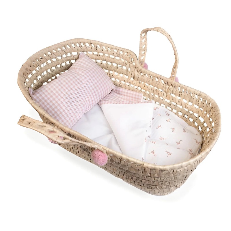 Antonio Juan Dolls Palm Flowers and Vichy Doll Basket 92318