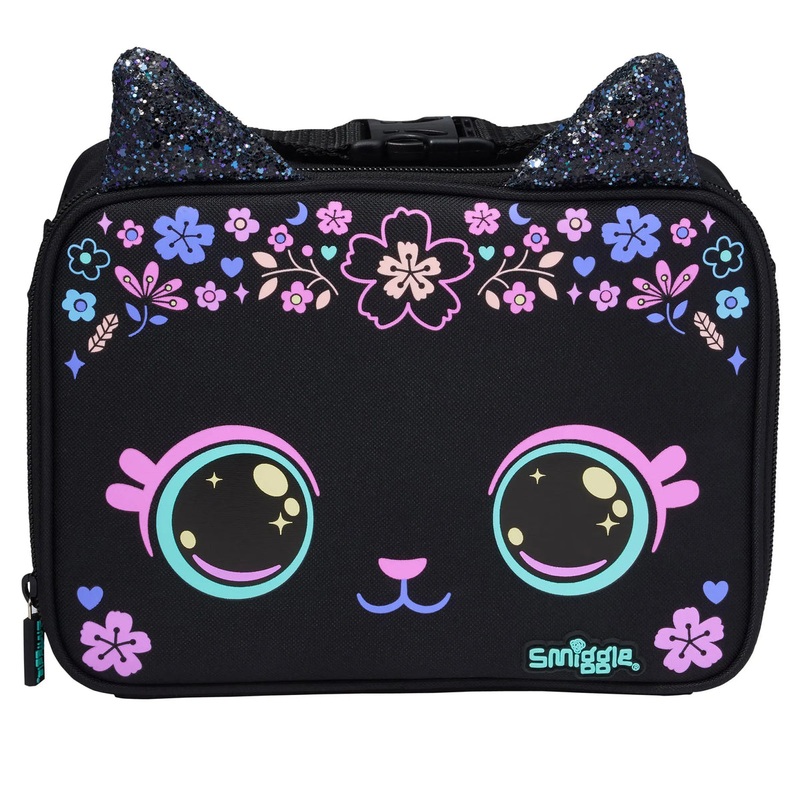 Smiggle Eclipse Oblong Attach Lunchbox – Black Mix