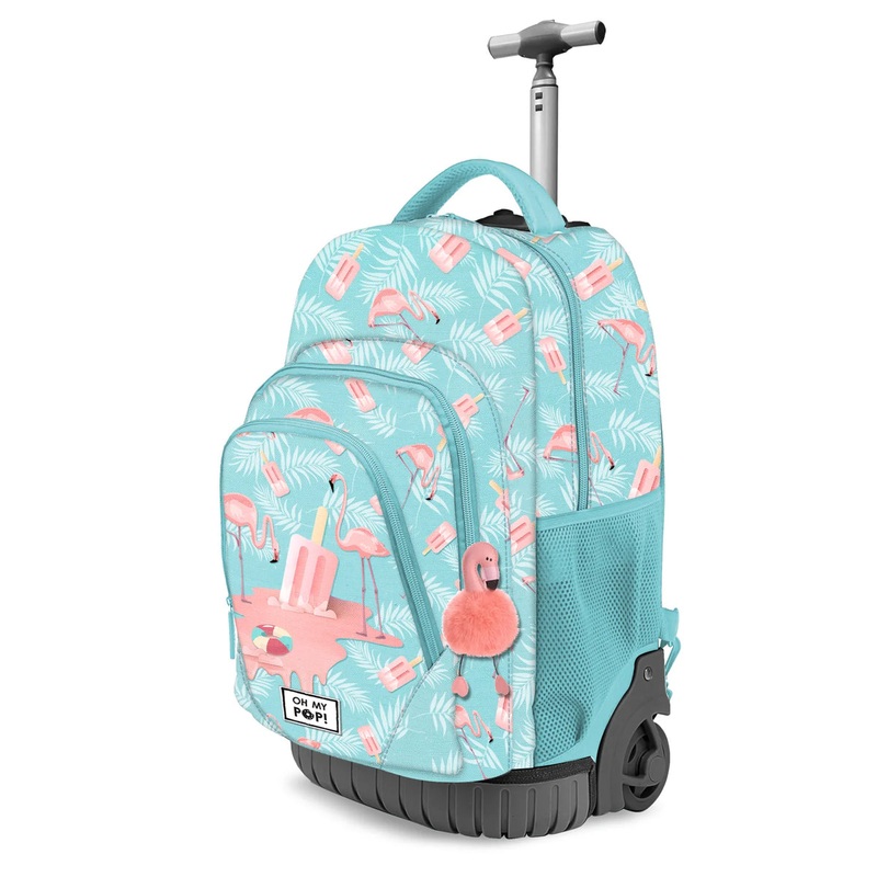 Oh My Pop! Turquoise FAN GTS Trolley Backpack Oh My Pop! Ice Flamingo