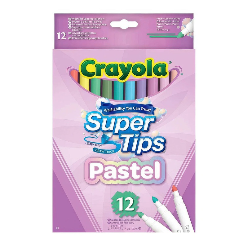 Crayola 12 Bright Supertips Pastel Edition Markers