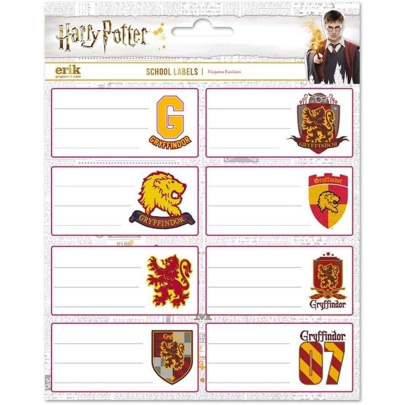 Harry Potter Self-Adhesive Labels – Gryffindor