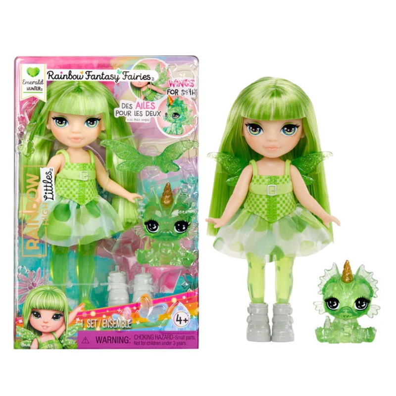 Rainbow High Littles Rainbow Fantasy Fairies with Pet – Emerald Green