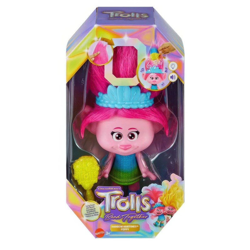 Trolls Rainbow Hair Sisters Interactive Poppy Doll