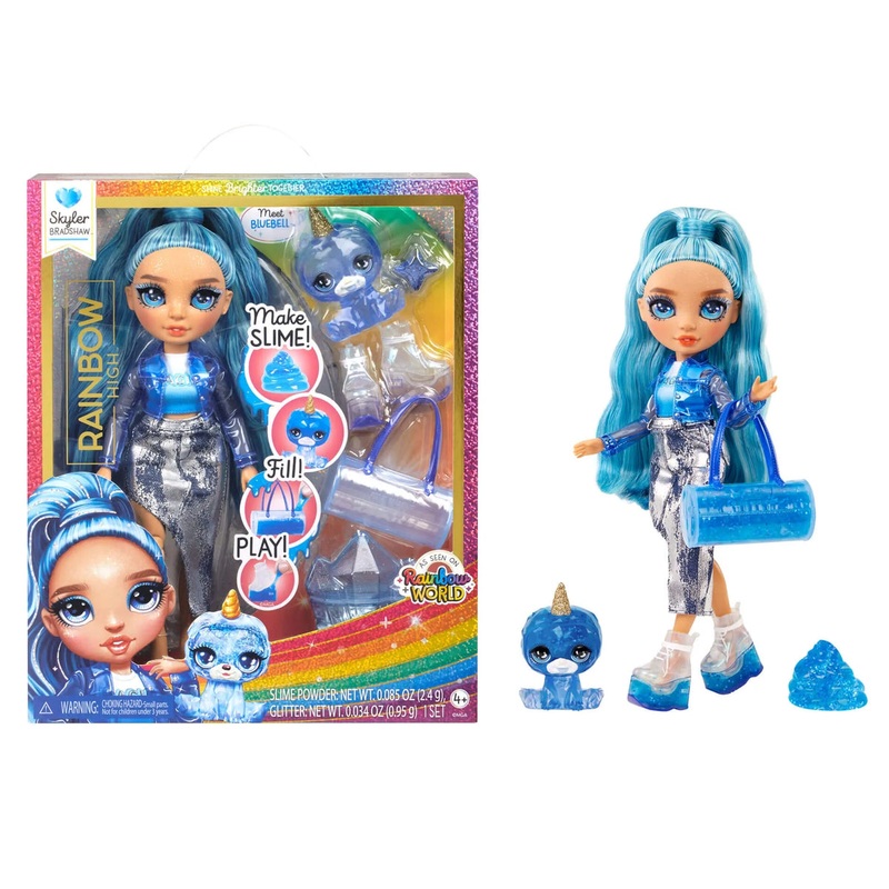 Rainbow High Skyler (Blue) with Slime Kit & Pet