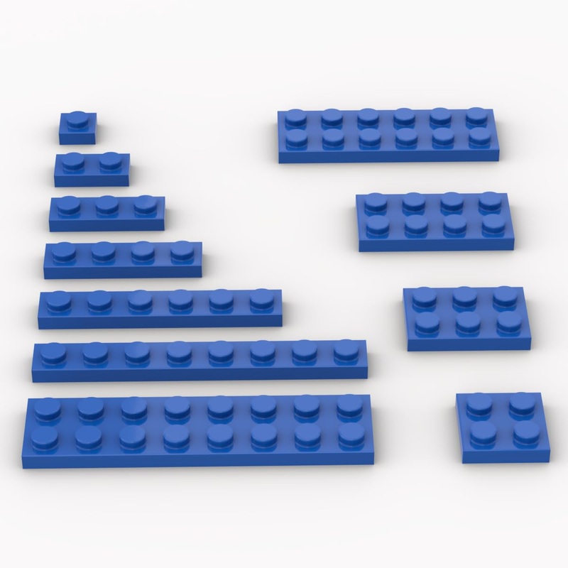 300 Piece Blue Building Plate Bulk Assortment Pack, Blue Small Base Plate Accessories for Building with 12 Size, Compatible with