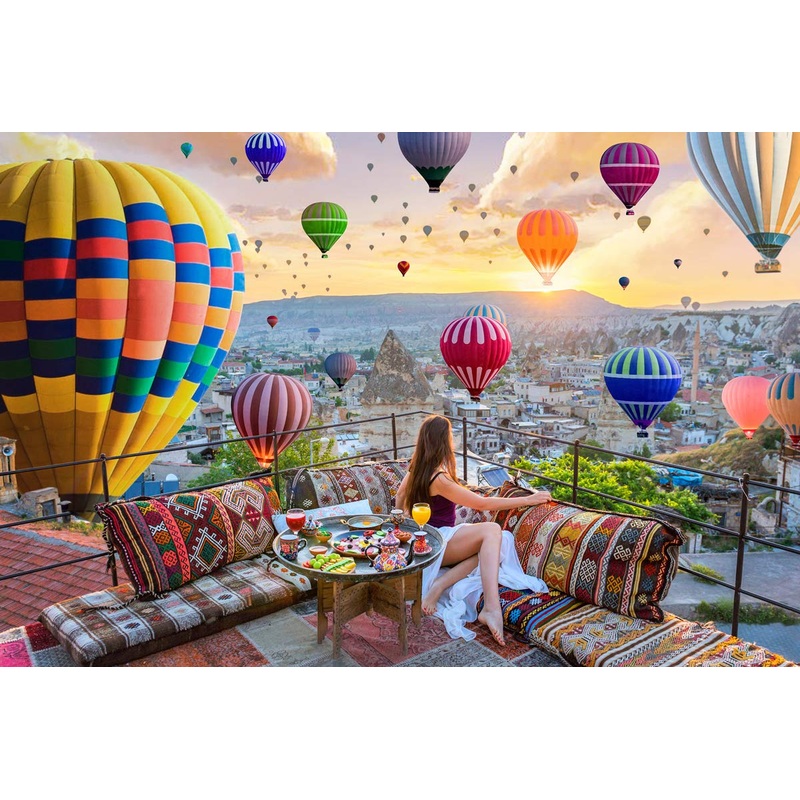 500 Pieces Puzzle for Adults Educational Intellectual Jigsaw Puzzle Fun Game for Men Women Kids Cappadocia Balloon Girl