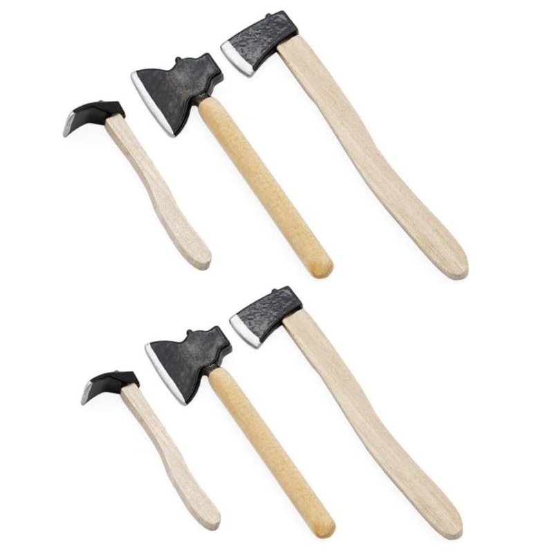 6 Pieces Miniature Axe Dollhouse Accessories,1/12 Miniature Axe Dollhouse Decoration Model DIY Decoration Props Accessories