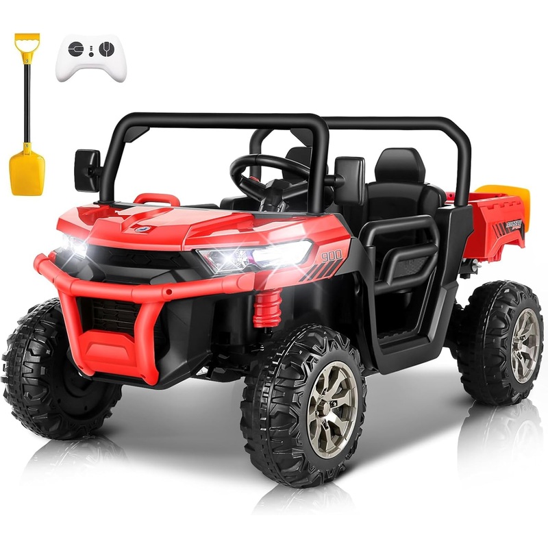 ANRLI 24V 4WD Ride on Car Dump Truck w/4X200W Motor, Gift Flower, 2.4G Remote Control, Bluetooth Music, LED Light, 24 Volt Ride