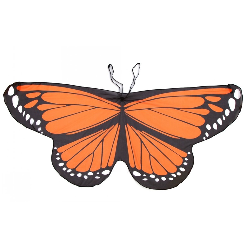 CISMARK Monarch Butterfly Wings Costume for Halloween Party (Orange butterfly)