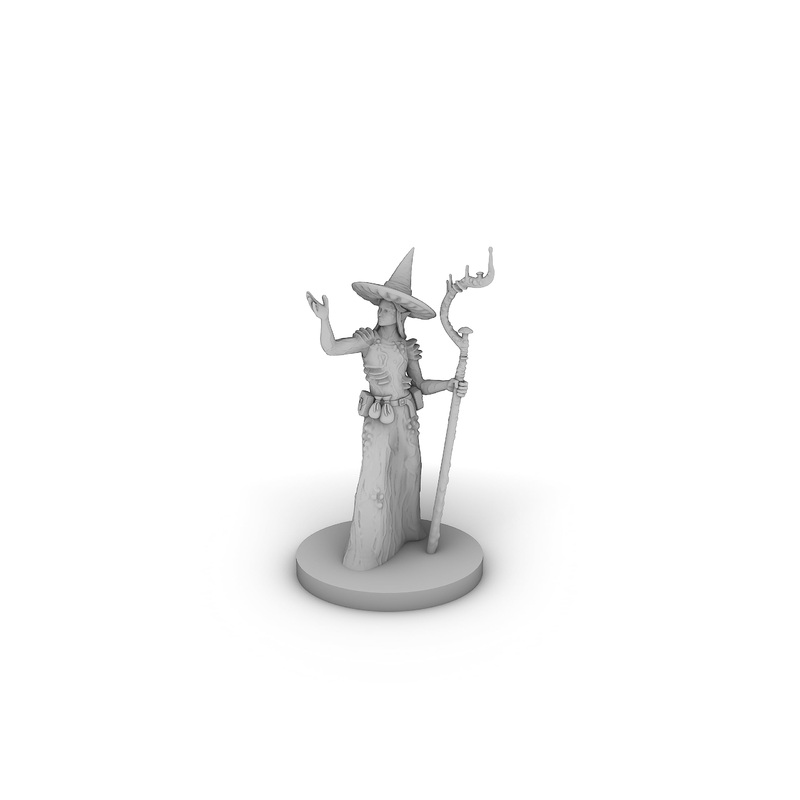 Female Elf Druid Spore Circle Tabletop DND Gaming Miniature