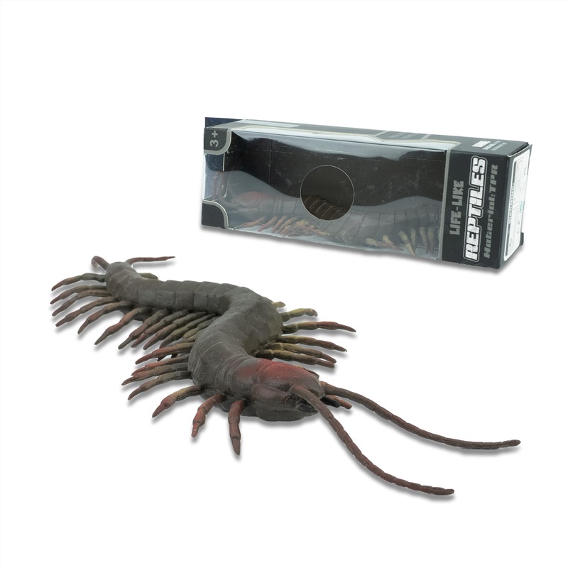 FUNSCENE Reptile Figurine Soft Rubber Toy, Tropical Jungle Animals with Centipede, TPR Super Stretch Toy for Kids, Perfect for G