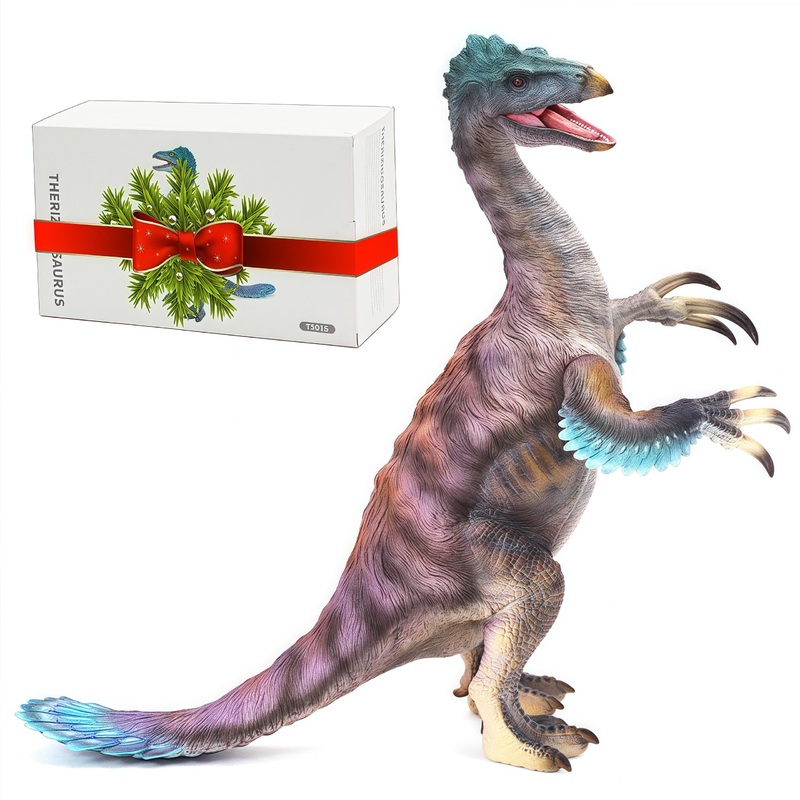 Gemini&Genius Therizinosaurus Action Figure Toy, Therizinosaurus Dinosaur with Movable Jaw and Hands, Beautiful Sculptures of Di