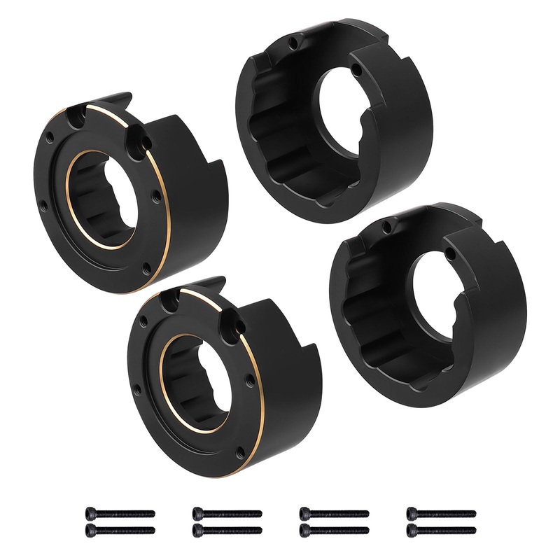 HobbyPark Front and Rear Heavy Brass Outer Portal Covers Weights for TRX4 Upgrades fit TRX-6 Crawler, 73.5g/Each (4-Pack)