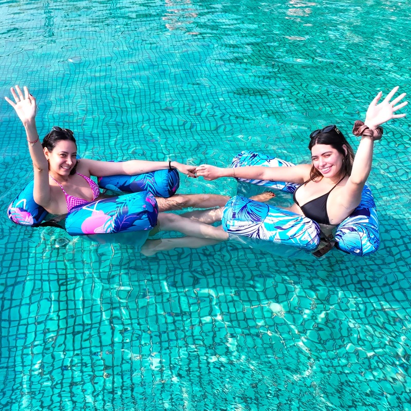 Inflatable Pool Float Chair – 2 Pack Pool Floats Adult Heavy Duty, Water Floating Lounge Chairs, Blow up Floaties Adults for Sum
