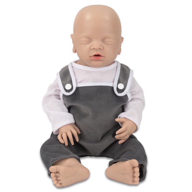 IVITA 16 inch Eye Closed Lifelike Silicone Baby Dolls Full Platinum Realistic Silicone Baby Doll for Kids Boy