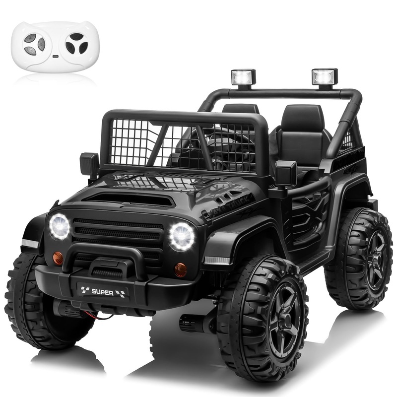 JOYRACER 24V Ride on Car with Remote Control, XL 2 Seater 4WD/2WD Switchable Electric Car for Kids w/20 Inch Wide Seat, Gift Flo