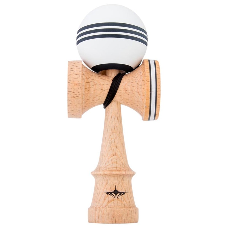 Kendama USA – Kaizen Triple Stripe Kendamas – for Players of All Levels, Carrying Bag Included (Black & White)