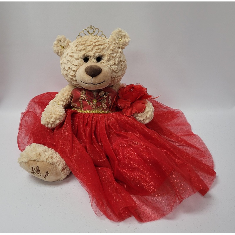KINNEX COLLECTIONS SINCE 1997 20” Quince Anos Quinceanera Last Doll Teddy Bear with Dress (Centerpiece) ~ ARC16832-14 (Red)
