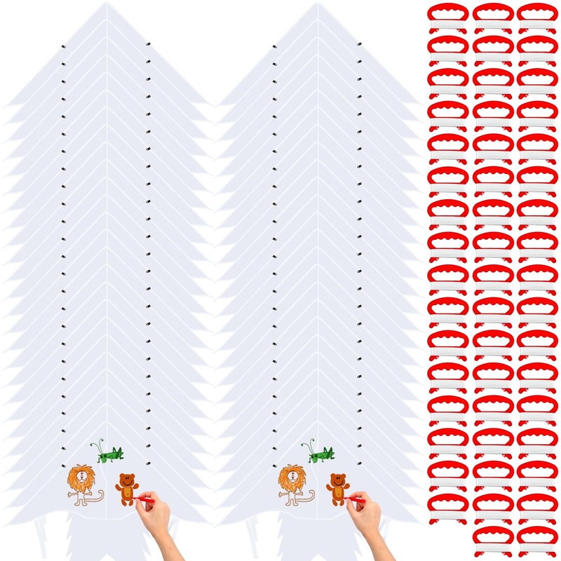 Libima DIY Blank Kites Making Kit Bulk for Adults Decorating Coloring Kite Party Pack Painting Craft Kits for Church Outdoor Gam