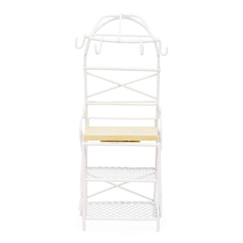 Odoria 1/12 Miniature Bakers Rack Dollhouse Kitchen Accessories, White