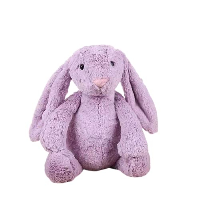 Personalized Stuffed Easter Bunny Rabbit – Basket Stuffers – Embroidered with Name for Kids (Purple)