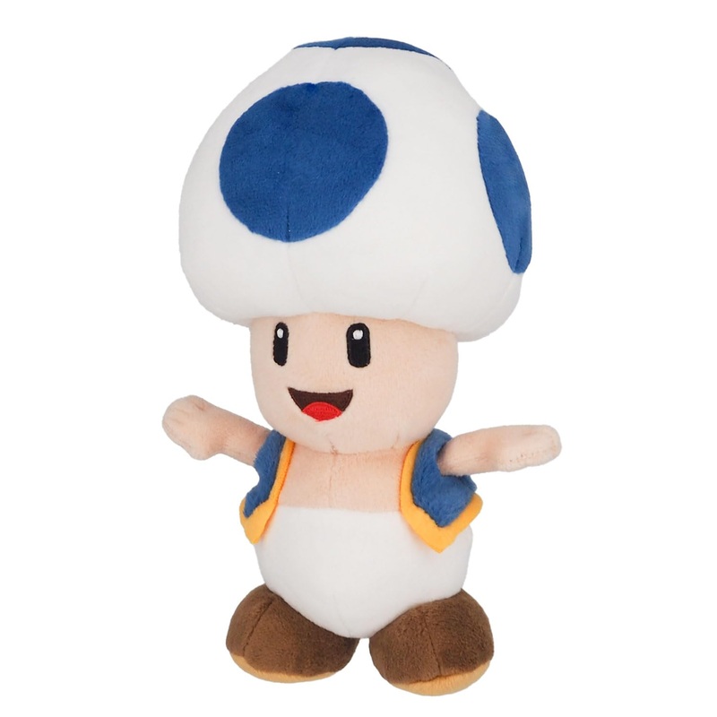 Sanei Super Mario All Star Collection AC31 Blue Toad 8” Plush