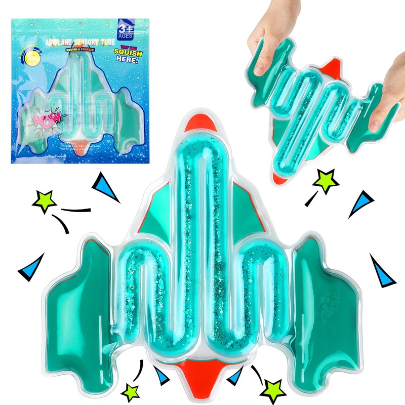 Sensory Toys for Autistic Children, Squishy Sensory Toys for Kids, Sensory Tubes Filled with Colorful Goo, Glitter, Calming Tool