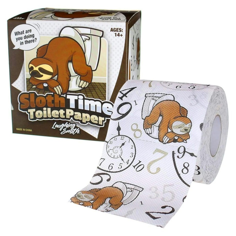 Sloth Time Funny Toilet Paper – Gag Gifts for Men, Women, Kids & Teens – Joke Novelty Toilet Roll – Prank Stuff for Adults – Slo