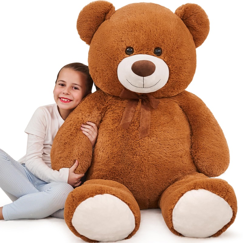 Tezituor Giant Teddy Bear Stuffed Animal 51in, Big Stuffed Bear Plush for Baby Shower, Huggable Large Teddy Bear Gift for Kids,
