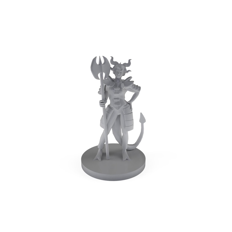 Tiefling Female Death Cleric 2 Tabletop DND Gaming Miniature