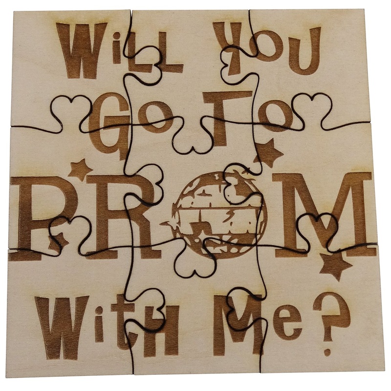 Will You Go to Prom with Me – 9 Piece Square Basswood Jigsaw Puzzle, Promposal
