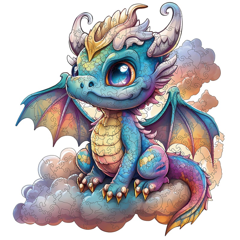 Wooden Puzzle for Adults, 200 Piece Dragon Irregular Animal Shaped Wooden Jigsaw Puzzles, Unique Puzzles for Adults, Creative Gi